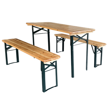 BIESTROVÝ SET - STŮL 117 x 56 x 76 CM + 2 LAVICE 117 x 25 x 46 CM *0780