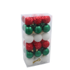 SET OF 36 BAUBLES 6 CM RED/GREEN/WHITE