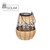 SOLAR LANTERN METAL - BLACK-BEIGE 23 CM