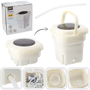 PORTABLE TOURIST WASHING MACHINE - MINI - WHITE 33 X 35 X 39 CM
