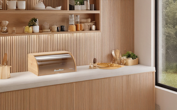 CHLEBAK NIGELLA - BAMBUSOWY Z POKRYWĄ Z TWORZYWA SZTUCZNEGO 41 x 28 x 17 CM *3161