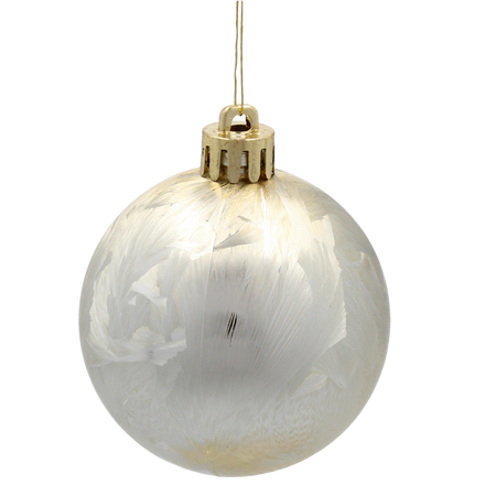 SET OF 6 ORNAMENTS 6 CM CHAMPAGNE/GRAY/WHITE