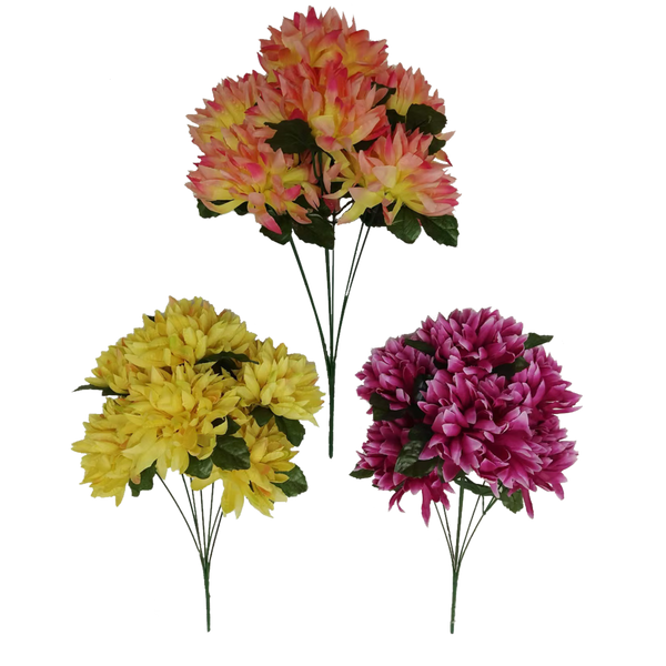 SZTUCZNA GAŁĄZKA - BUKIET CHRYZANTEM 49 x 25 x 25 CM MIX KOLORÓW opak=24 szt *3130
