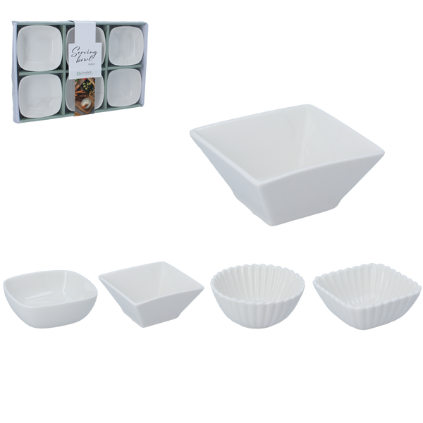 SET OF 6 PORCELAIN BOWLS FOR SNACKS*7407