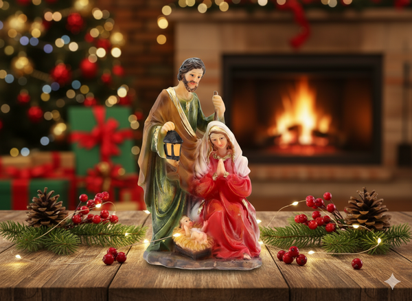 CHRISTMAS DECORATION - HOLY FAMILY 8,5 x 6 x 13,5 CM
