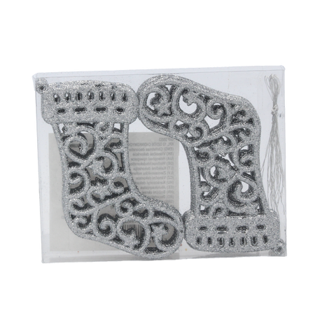 KPL. 12 OZDÓB CHOINKOWYCH - BUT 10 CM CZERWONY/ZŁOTY/SREBRNY *3553
