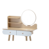 TOALETKA KOSMETYCZNA Z LUSTREM 80 x 40 x 120 CM DREWNIANA/BIAŁA *7865