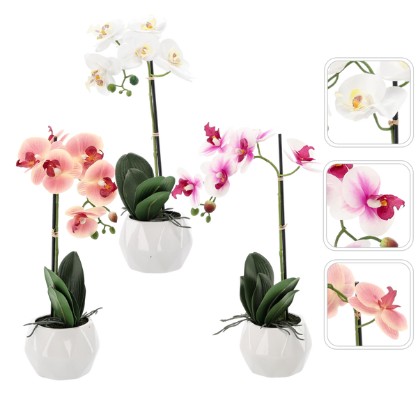 UMELÝ KVET - ORCHIDEA MIX 3 FARBY 42 CM balenie=6 ks *4818