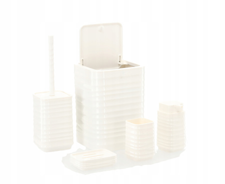 5-PIECE BATHROOM SET SQUARE WHITE
