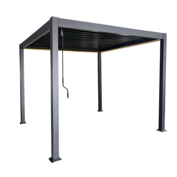 PERGOLA BIOCLIMATICA DIN ALUMINIU LED 3 x 3 x 2,5 M ANTRACIT *1422
