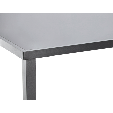 Masă de grădină din aluminiu cu blat din sticlă 150 x 90 x 71 CM gri *9514
