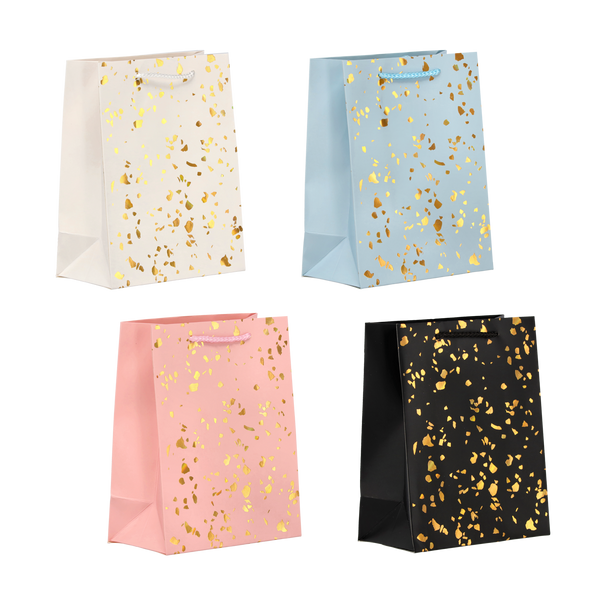 GIFT BAG "GOLD DOTS" 23 X 18 X 10 CM PACK=48PCS