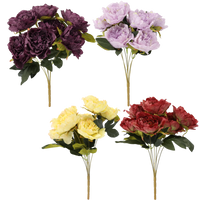 UMĚLÝ VĚNEC - KYTICE 7 PIVOŇEK 44 CM MIX BARVY *4144