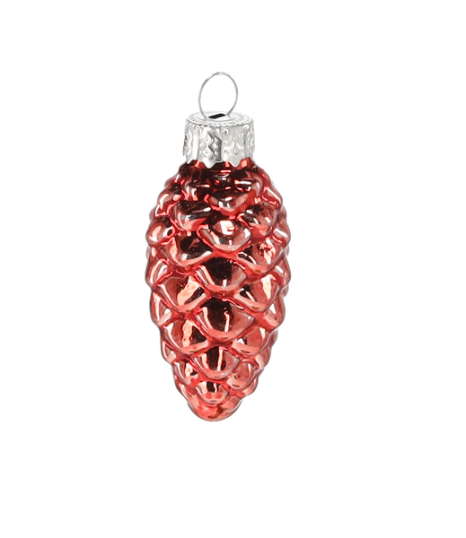 KPL. 12 SKLENĚNÝCH VÁNOČNÍCH OZDOB - ŠIŠKY 2,7 x 5,9 CM MIX BAREV *2119