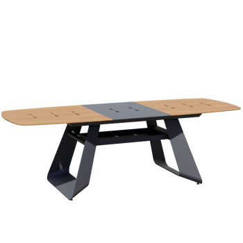 ALUMINIUM TABLE "THOMPSON" GREY 180/240 x 90 x 78 CM