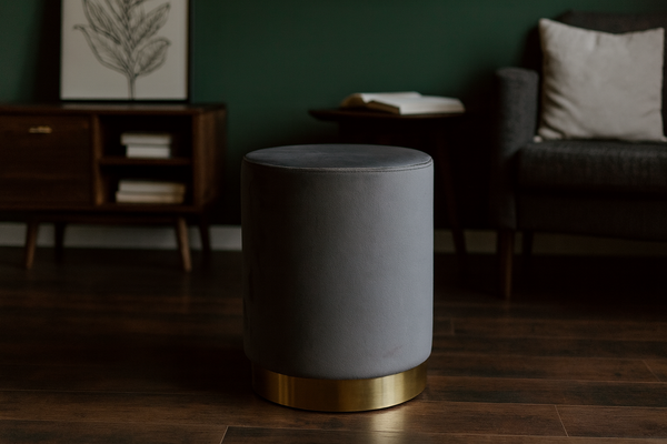 PUFA OKRĄGŁA 28 X 42 CM CIEMNOSZARA *4279