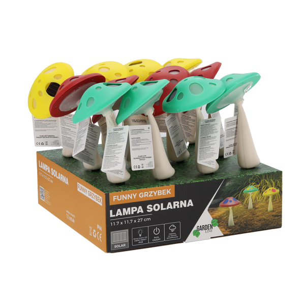 SOLÁRNA LAMPA VESSEL HUBA 11,5 x 11,5 x 27 CM MIX FARIEB disp=12ks *6070