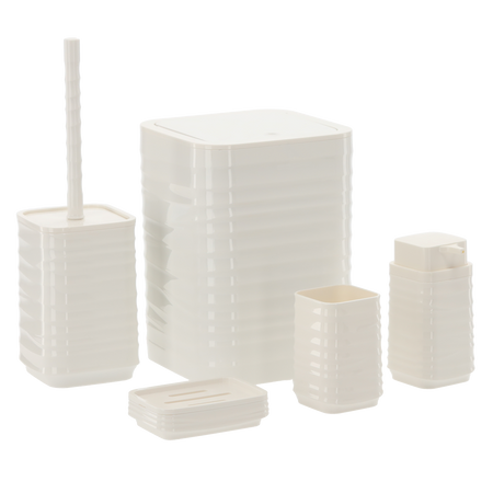 5-PIECE BATHROOM SET SQUARE WHITE