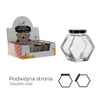 HEXAGONAL JAR WITH LID 180ML DISPLAY = 12PCS