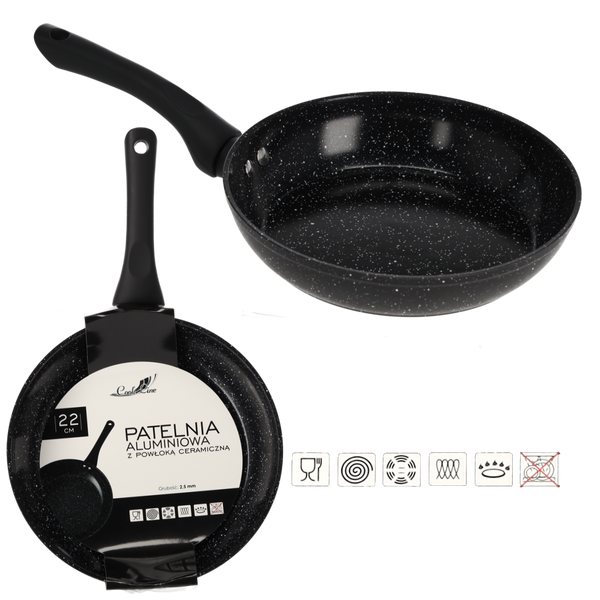 ALUMINUM PAN 22 CM 2.3 MM WITH CERAMIC COATING (INDUCTION)