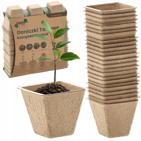 SET OF 72 PEAT POTS 6 X 6 X 5 CM PACK=6 SETS