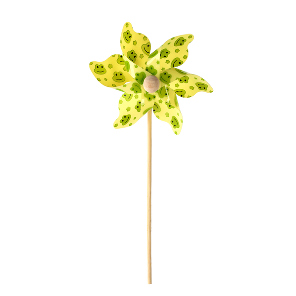 PINWHEEL WITH FROGS 9 x 27,5 CM WHITE/YELLOW