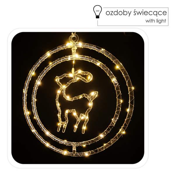 ŚWIĄTECZNA OZDOBA - RENIFER MICRO LED 50L CIEPŁY BIAŁY NA BATERIE *1735