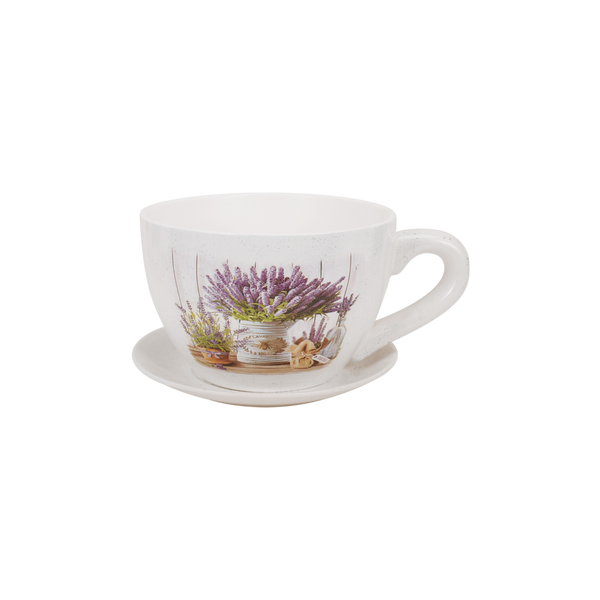 KERAMICKÝ HRNEC DONICZKA 29 x 25 x 16 CM BÍLÝ MIX VZORŮ *5894