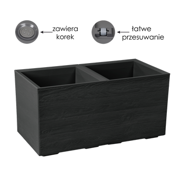 VAZĂ KARO 800X400MM TABLO RECICLAT NEGRU*48922