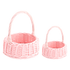 ZESTAW 2 KOSZYKÓW RATTANOWYCH Z RĄCZKĄ – RÓŻOWY