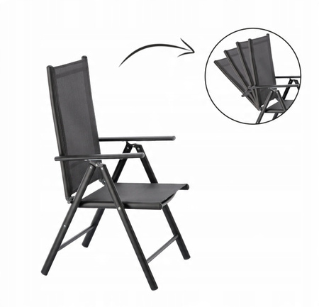 FOLDING GARDEN CHAIR ALUMINIUM 66 x 56 x 107 CM GREY