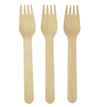 SET OF 8 WOODEN FORKS 16 CM