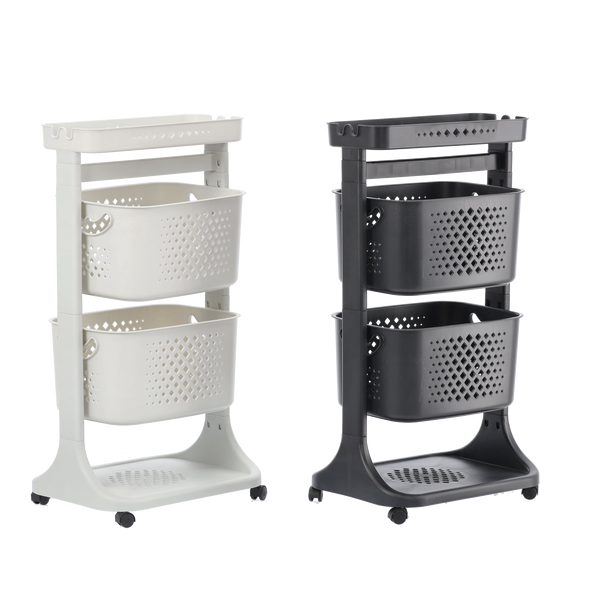 PLASTIC STAND WITH TWO BASKETS