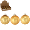 GLASS ORNAMENT - MATTE GOLD MIXED PATTERNS 8 CM