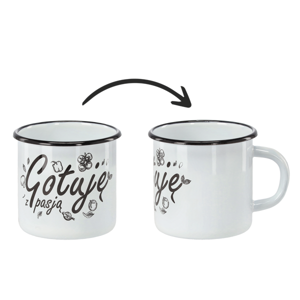 ENAMEL MUG 1 L 11 CM WHITE COOKING WITH PASSION