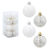 SET OF 16 BAUBLES 6 CM WHITE
