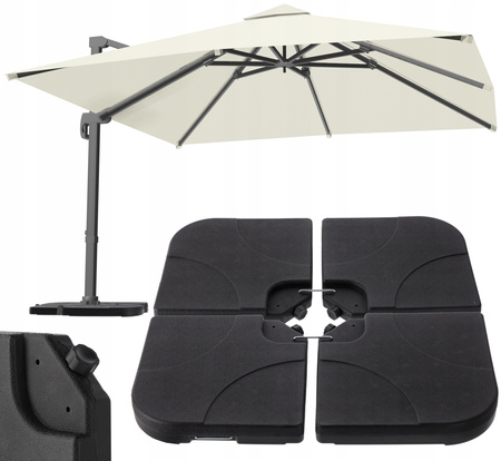 Bază PENTRU PARASOL 50 x 50 x 7.5 CM 4 ELEMENTE NEGRU *5013