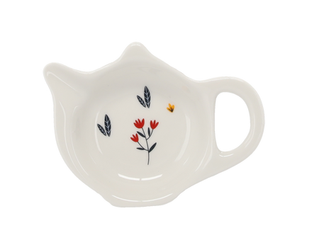 Sada. Porcelánový hrnek 350 ml + porcelánová podložka + květinový čajový sítko *6101