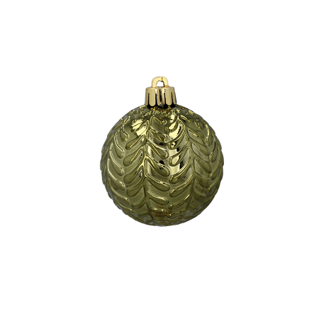 SET OF 10 BAUBLES 6 CM OLIVE/COPPER/GRAPHITE