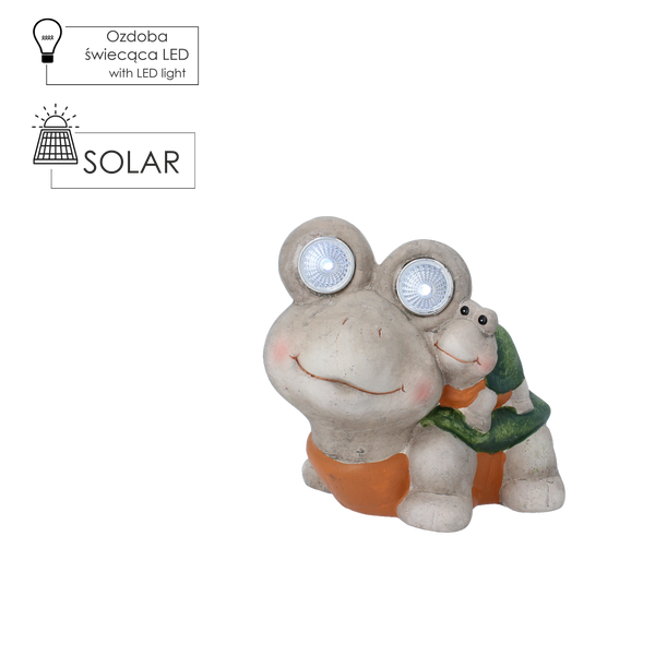 FIGURKA OGRODOWA - ŻÓŁW ZE ŚWIECĄCYMI OCZAMI 15 x 12,5 x 14,5 CM LED opak=4szt *7805