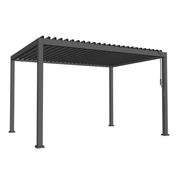 PERGOLA OGRODOWA ALUMINIOWA SZARA LED 3 x 4 x 2,5 M *0654