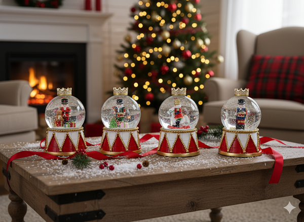 CHRISTMAS SNOW GLOBE - NUTCRACKER 5.5 x 5 x 9 CM MIX OF DESIGNS disp=12pcs *5683