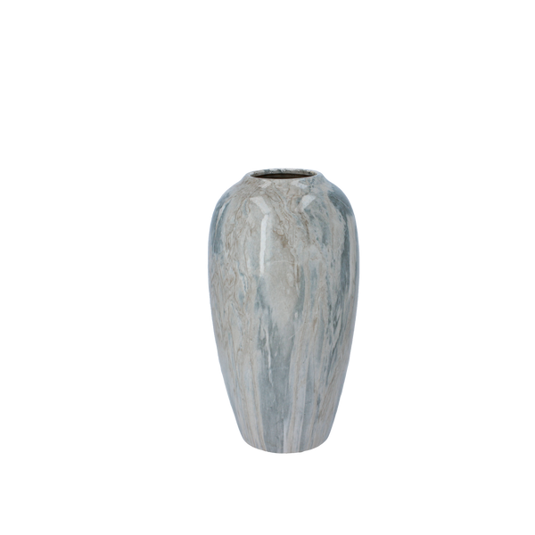 CERAMIC VASE 14 X 14 X 25,5 CM MARBLE EFFECT
