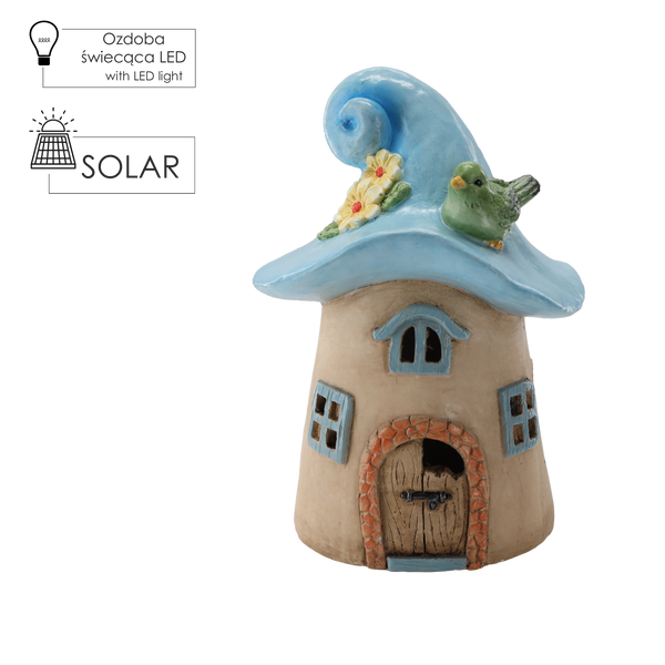 ZÁHRADNÁ FIGÚRKA - DOMČEK HUBIČKA MODRÁ 24,1 x 21,5 x 34,2 CM LED *7065