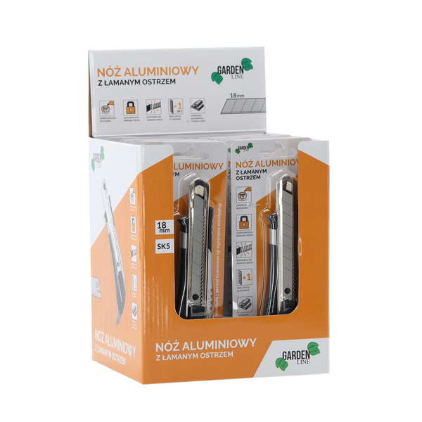 CUȚIT CU BLADE FALSI ALUMINIU 18 MM disp=12buc *1630