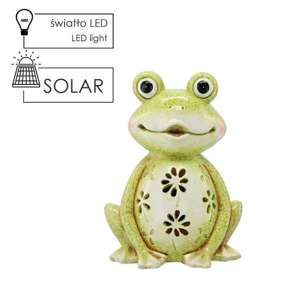 FIGURKA OGRODOWA - ŻABA 20,8 x 15 x 28 cm LED *9071