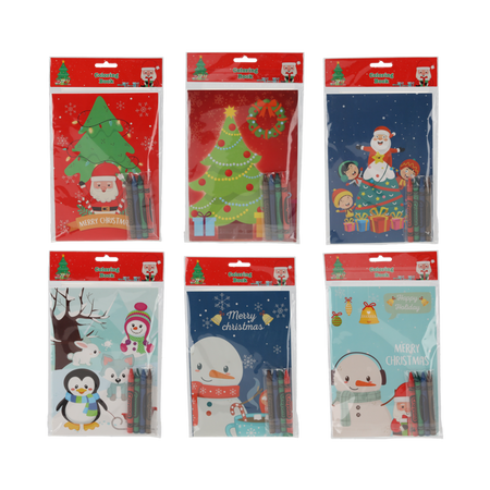 CHRISTMAS COLORING BOOK - DIY - WITH 4 MARKERS - MIX OF DESIGNS
