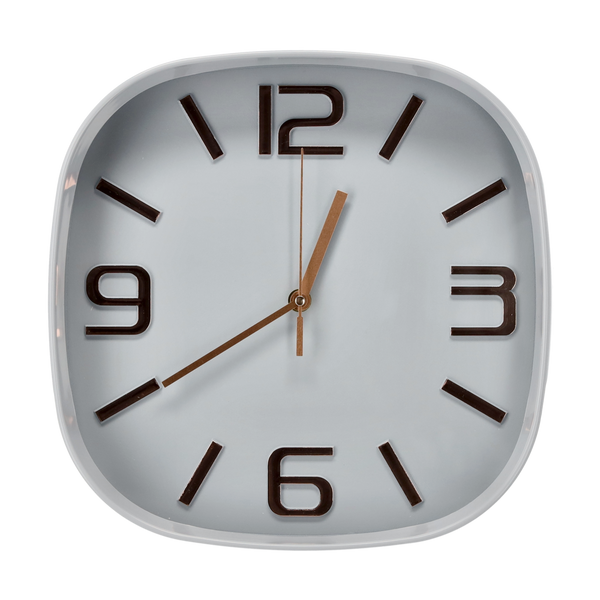 ZEGAR WISZĄCY KWADRATOWY 30,3 x 30,3 x 5,7 CM BEŻOWY/NIEBIESKI *5531