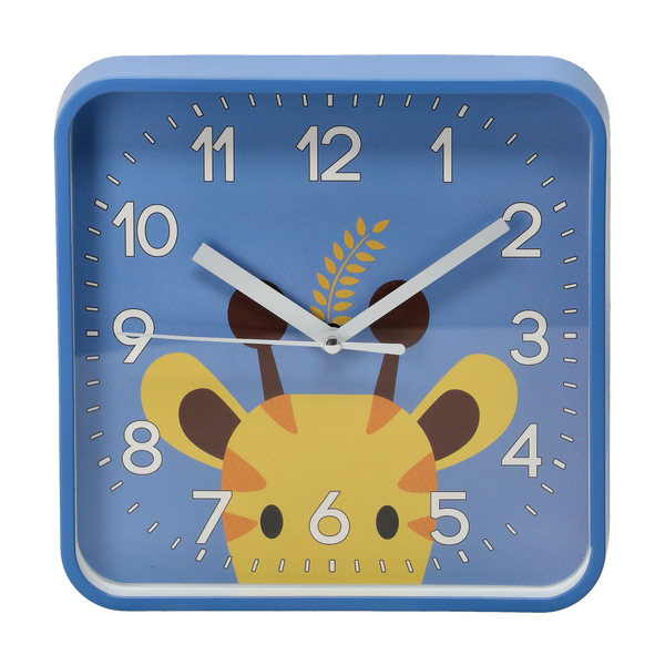 ZEGAR WISZĄCY DZIECIĘCY KWADRATOWY 20,2 x 20,2 x 3,5 CM MIX 4 WZORÓW *4603
