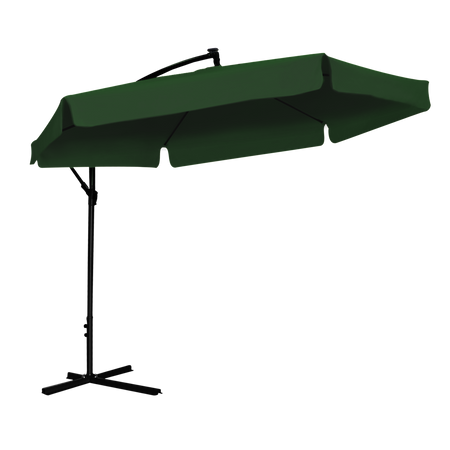 UMBRELĂ DE GRĂDINĂ 3 M VERDE "BANANA" CU HUSĂ CU LED *1510